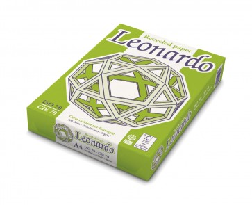 Carta A4 Riciclata Fabriano Leonardo 80 g/mq 500 fogli per fotocopie e stampe digitali