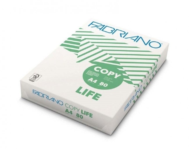 Carta A4 Fabriano Copy Life Riciclata 80 g/mq 500 fogli per